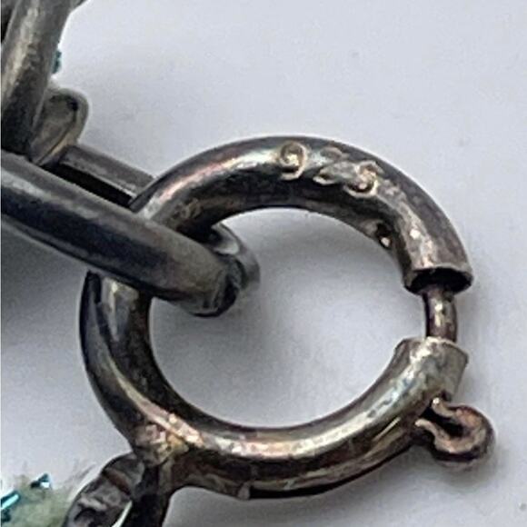 Howlite Pearl Peridot Quartz Beaded Necklace Artisan Made sterling silver blue - Picture 6 of 10